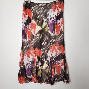 Cato floral chiffon maxi skirt plus size 18/20